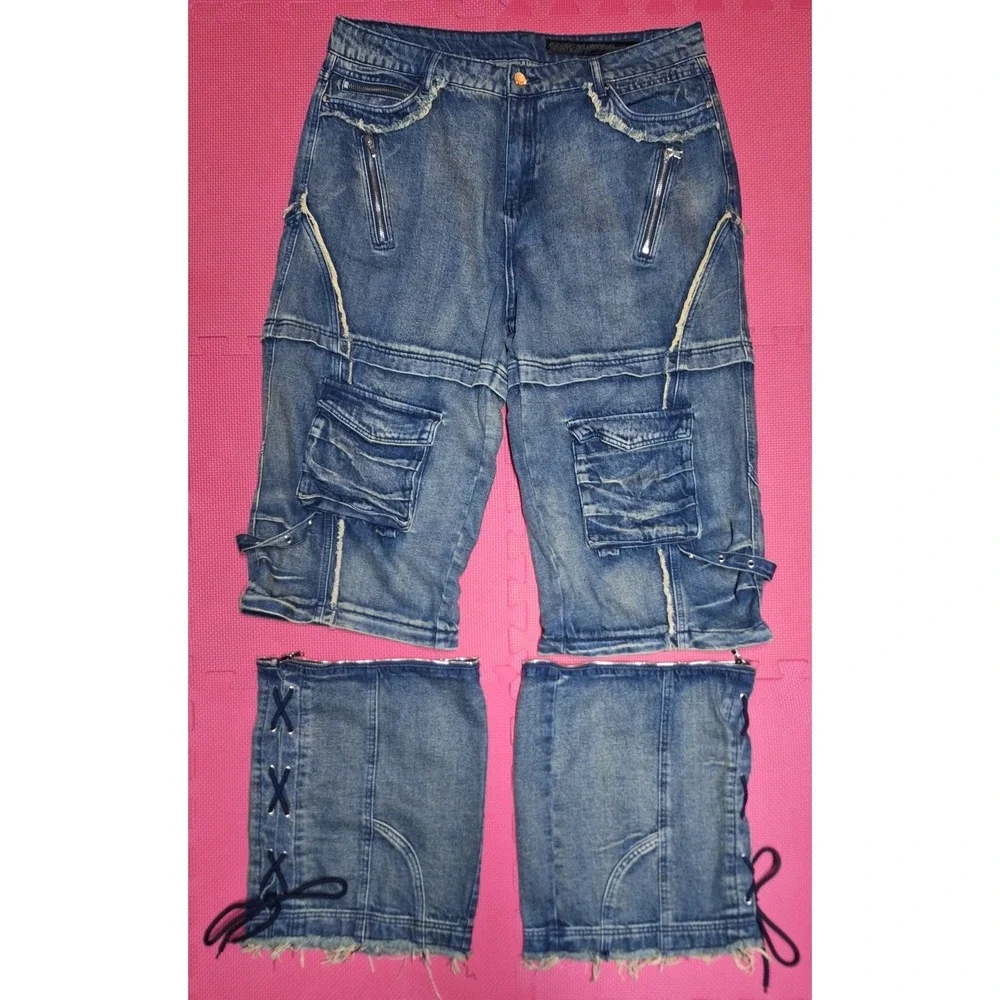 Rockstar Original RSM250 Baggy Fit Jeans convertible Zip-Off Pants Size 40 Men's